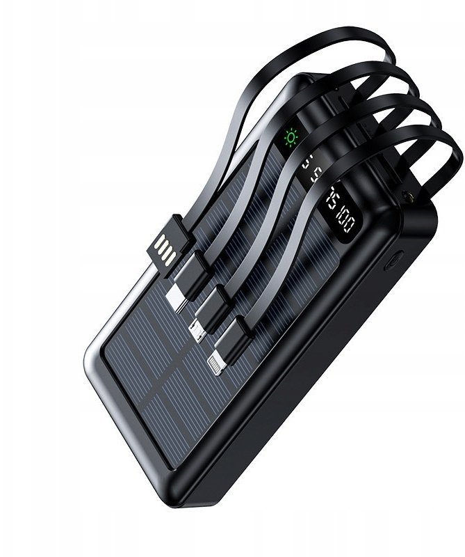 Setty Zewnętrzny akumulator solar power bank SLR-120 20000 mAh black GSM196780