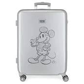 Walizki - Disney Mickey 100 Walizka średniej wielkości 48x68x26 cms Szary ABS Zapięcie szyfrowy boczne 70L 3kg 4 koła Podwójne, Szary, Maleta mediana, średnia walizka - miniaturka - grafika 1