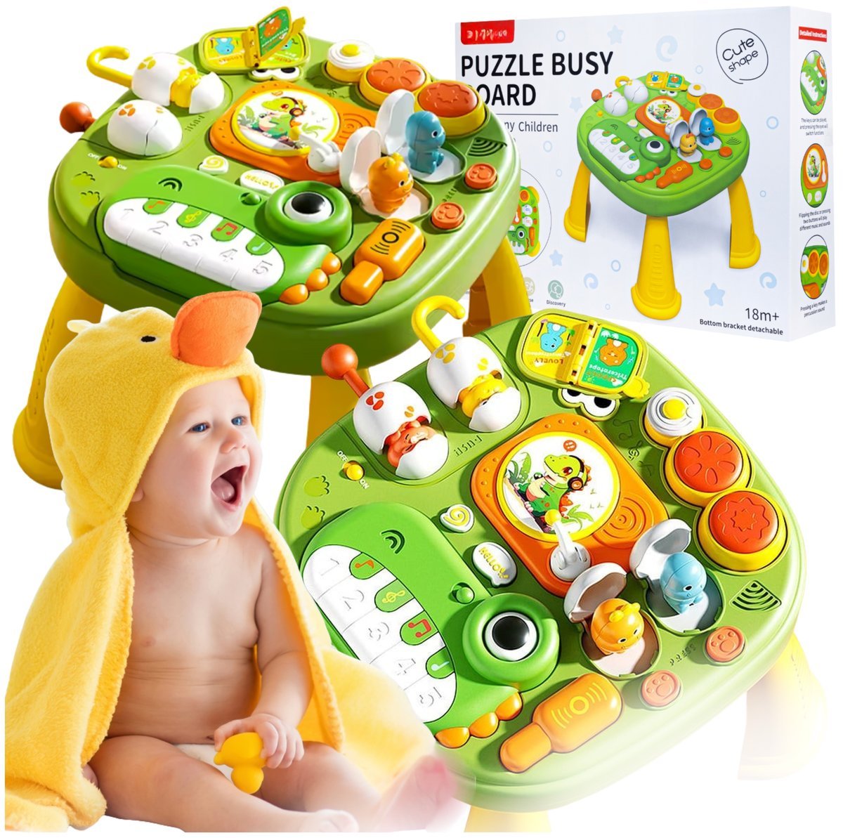 STOLIK EDUKACYJNY STOLICZEK INTERAKTYWNY WIELOFUNKCYJNY MUZYCZNY DINOZAUR