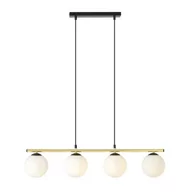 Lampy sufitowe - Allora lampa wisząca 4-punktowa czarna/złota/opal 1254/4 - miniaturka - grafika 1