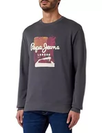 Bluzy męskie - Pepe Jeans Męska bluza Melbourne, szara (Thunder), XXL, Szary (Thunder), XXL - miniaturka - grafika 1