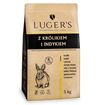 Sucha karma dla psa Lugers z królikiem i indykiem worek 5 kg