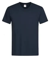 Koszulki męskie - Granatowy Bawełniany T-Shirt w Serek, Męski Bez Nadruku -STEDMAN- Koszulka, Krótki Rękaw, V-neck - Stedman - miniaturka - grafika 1