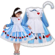 Stroje karnawałowe - Strój Przebranie Sukienka Alicja W Krainie Czarów Fartuszek Karnawał 116 / 122 - miniaturka - grafika 1