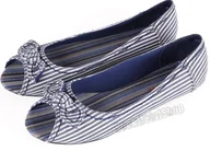 Baleriny - balerinki NEW AGE - WHITE/GRAY STRIPES -40 - miniaturka - grafika 1