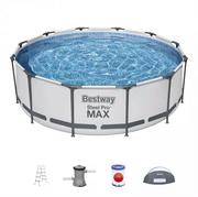 Baseny ogrodowe - Basen stelażowy Steel Pro Max z pompą 366 x 100cm Bestway 5619N - miniaturka - grafika 1