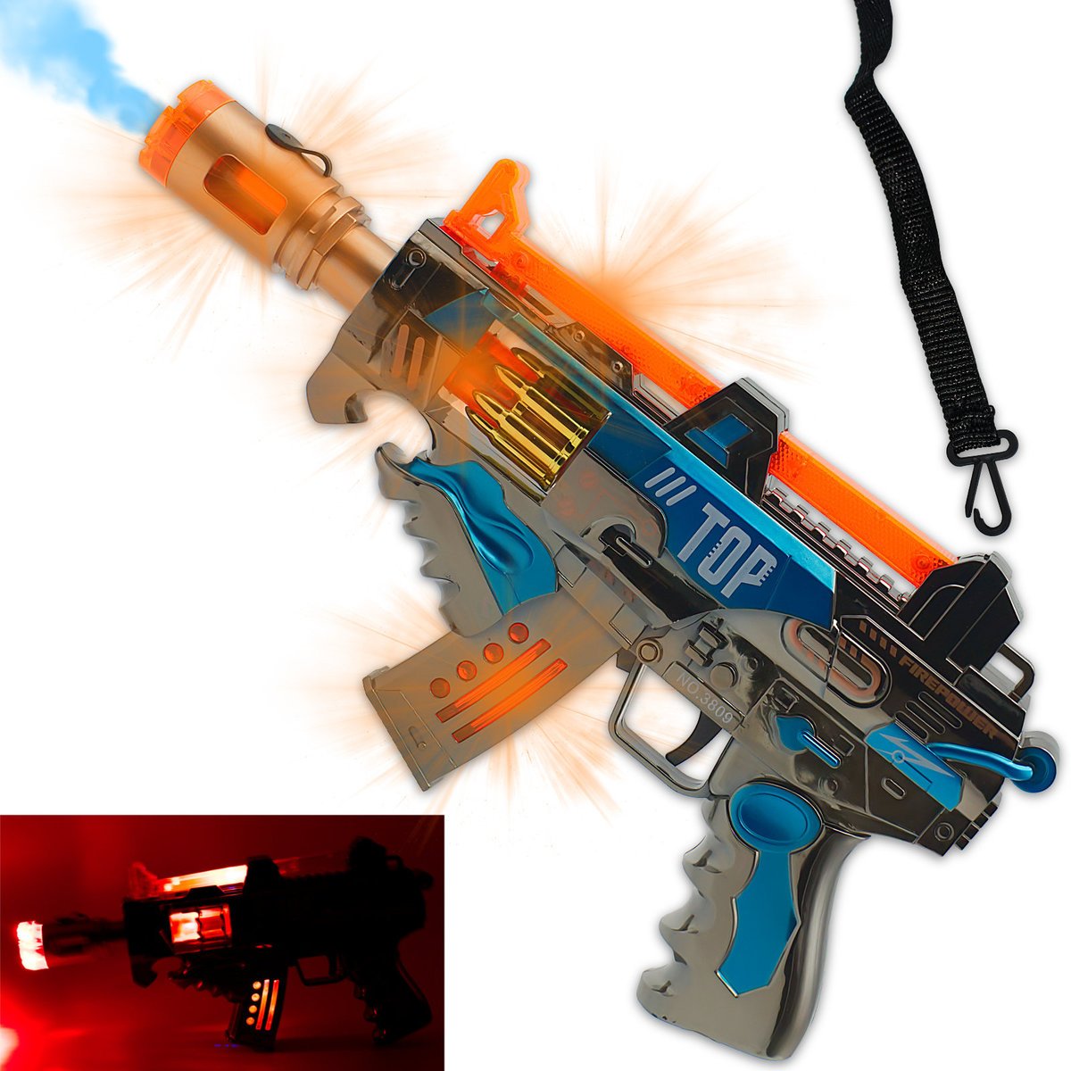 PISTOLET KARABIN NA BATERIE ŚWIATŁO DŹWIĘK PARA WODNA DLA DZIECI