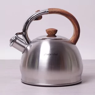 Czajnik stalowy z gwizdkiem rączka imitacja drewna 2,0L - Czajniki na gaz - miniaturka - grafika 1