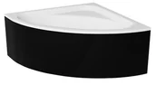Wanny - Czarno-biała wanna symetryczna narożna z obudową 148x148 cm Luksja Besco - miniaturka - grafika 1