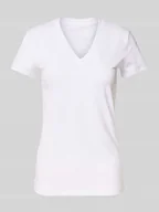 Koszulki i topy damskie - T-shirt z obszyciem ozdobnymi kamieniami z logo - miniaturka - grafika 1