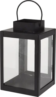 Latarnia czarna z uchwytem metalowa 10x10x16cm - Świeczniki - miniaturka - grafika 1