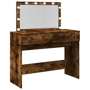 vidaXL Toaletka z oświetleniem LED dąb wędzony 100x40x120 cm - Toaletki - miniaturka - grafika 1
