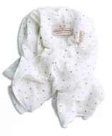 Koce i narzuty dla dzieci - Kocyk Otulacz 80x120 Muślin Design biały w gwiazdki w pudełku BabyMatex - miniaturka - grafika 1