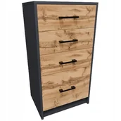 Regały - Komoda szafka 45cm 4S Grafit-wotan 4 szuflady regał słupek antracyt Rob - miniaturka - grafika 1