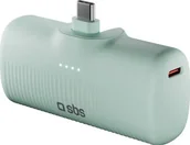 Powerbanki - SBS EcoPower 5000 mAh 10W z wbudowanym portem USB-C zielony - miniaturka - grafika 1