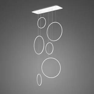 Altavola Design: Lampa wisząca Ledowe Okręgi No. 8 - 90 cm in 3k biała (Barwa światła delikatnie ciepła, Kierunek padania światła do wewnątrz, Kolor Biały, Możliwość ściemniania nie) - Oprawy, klosze i abażury - miniaturka - grafika 1