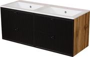 Szafki łazienkowe - Szafka łazienkowa z podwójną umywalką kolor czarny mat wisząca 120 cm Argento Gante - miniaturka - grafika 1