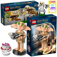 Klocki - LEGO HARRY POTTER ZESTAW - HEDWIGA (76425) + ZGREDEK SKRZAT DOMOWY (76421) + EBOOK - miniaturka - grafika 1
