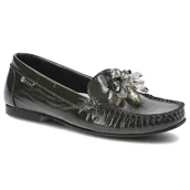 Mokasyny damskie - Nessi, Mokasyny, 21038 Khaki 711, rozmiar 36 - miniaturka - grafika 1