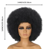 Pozostałe akcesoria fryzjerskie - TEMU Peruka Afro z Lat 70-tych o Kręconych Włosach - Miękka i Naturalnie Wyglądająca Syntetyczna Peruka, Objętościowa i Puszysta Czarna Afro dla - miniaturka - grafika 1