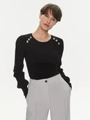 Swetry damskie - Morgan Sweter 241-MSUCCES Czarny Slim Fit - miniaturka - grafika 1