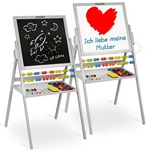 Ricokids Magnetyczna kredowa tablica obrotowa Ricokids - szara 780000 - Tablice dla dzieci - miniaturka - grafika 1