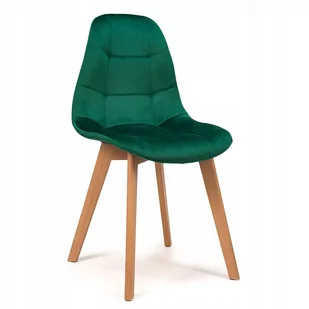 krzesło skandynawskie welurowe VEGAS zielone - Krzesła - miniaturka - grafika 1