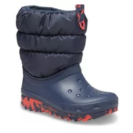 Buty dla chłopców - Śniegowce Crocs Crocs Classic Neo Puff Boot T 207683 Navy 410 - miniaturka - grafika 1