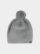 Czapki damskie - Czapka zimowa z pomponem męska 4F 4FWAW24ACAPM461-25S Szary L - miniaturka - grafika 1