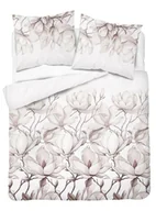 Pościel - Pościel satynowa 220x200 różowa pudrowa biała kwiaty Home Satin - miniaturka - grafika 1