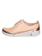 Trampki damskie - Clarks Skórzane sneakersy "2 Tri Clara" w kolorze beżowym - miniaturka - grafika 1