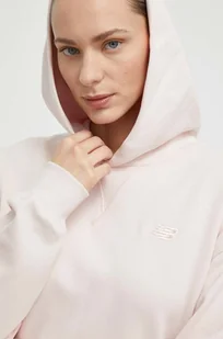 New Balance bluza bawełniana damska kolor różowy z kapturem gładka WT41537OUK - Bluzy damskie - miniaturka - grafika 1