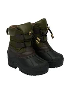 Botki damskie - mikk-line Botki zimowe w kolorze ciemnozielono-czarnym - miniaturka - grafika 1