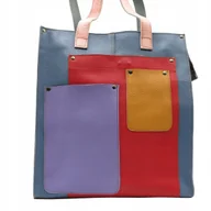 Torebki damskie - Torebka damska na ramię, shopper, duża, pojemna, mieści A4 skórzana OLIVKA - miniaturka - grafika 1