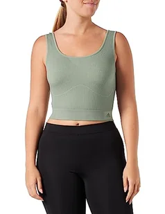 adidas Damska koszulka cropped, olive green, M - Koszulki i topy damskie - miniaturka - grafika 1