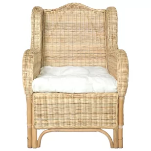 Lumarko Fotel z poduszką, naturalny rattan i len - Sofy i kanapy - miniaturka - grafika 3
