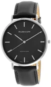 Zegarki męskie - Zegarek Rubicon RBN199 RNCE48 srebrny czarny - miniaturka - grafika 1