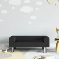 Krzesełka i taborety dla dzieci - vidaXL Sofa dla dzieci, czarna, 70x45x26,5 cm, aksamitna - miniaturka - grafika 1