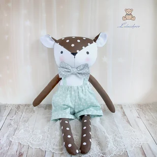 Sarenka Maks przytulanka w spodenkach miętowych w białe kwiatuszki - Maskotki i pluszaki - miniaturka - grafika 1