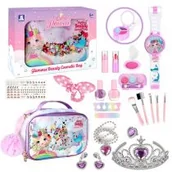 Zabawy w naśladowanie dorosłych - Duży zestaw do makijażu z kosmetyczką Askato - miniaturka - grafika 1