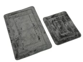 Dywaniki łazienkowe - Dywanik łazienkowy 2-częściowy ALOR Euromat puszysty ciemny szary - miniaturka - grafika 1