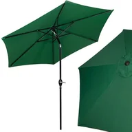 Parasole ogrodowe - Parasol ogrodowy 260 cm składany łamany na balkon i taras duży ciemnozielony - miniaturka - grafika 1