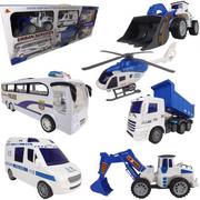 Zabawki zdalnie sterowane - LUXMA Zestaw samochodów 6 autek policja ruchome el. 6J XLQ-6J - miniaturka - grafika 1