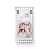 Pościel dla dzieci - Pościel bawełniana do łóżeczka 100x135 5570b jednorożec - miniaturka - grafika 1