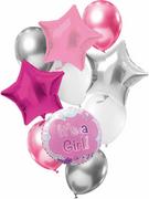 Baby shower i roczek - Zestaw balonów It''s a Girl różowy - 10 szt. - miniaturka - grafika 1