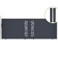 Bramy garażowe - CASANOOV BRAMA przesuwna 4m VELETA wys. 140cm aluminium szare + 2 słupki 20x20cm wys. 166 - miniaturka - grafika 1