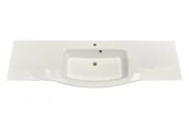 Umywalki - Umywalka wpuszczana w blat, asymetryczna, biała, 187 x 61 cm - miniaturka - grafika 1