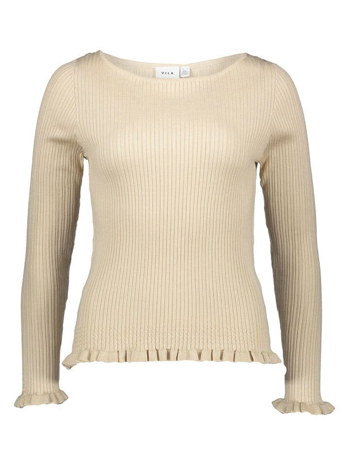 Vila Koszulka w kolorze kremowym