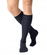 Skarpetki męskie - Calza Lunga Męskie Bawełniane Skarpety Granatowe 44-45 J2A - miniaturka - grafika 1