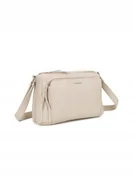 Torebki damskie - Zgrabna Dwukomorowa Beżowa Listonoszka Luigisanto Praktyczna Torebka - miniaturka - grafika 1